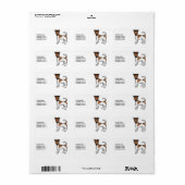 Witte en lichtbruine Smooth Fox Terrier Cute Hond Etiket (Full Sheet)