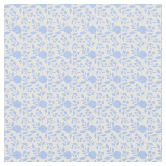 Witte en lichte blauwe Floral Stof (Close Up)