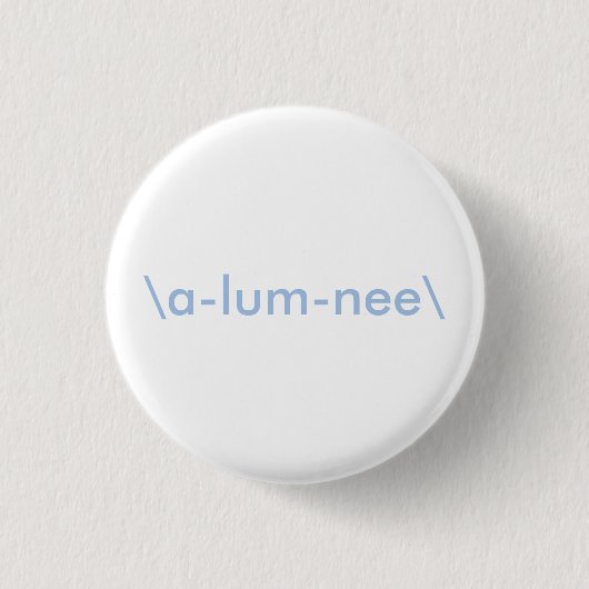 Witte en lichte blauwe lumbine Button (Voorkant)