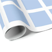 Witte en lichte blauwe vierkantjes Verpakkingspapi Cadeaupapier (Rol Hoek)