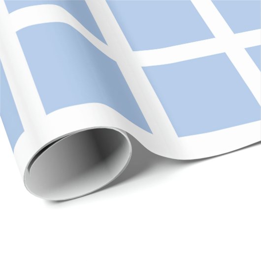 Witte en lichte blauwe vierkantjes Verpakkingspapi Cadeaupapier (Rol Hoek)