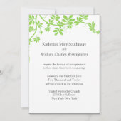 Witte en lichte groene bruiloft kaart (Voorkant)