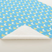 Witte en lichtgele vlinders die blauw vliegen sherpa deken (3/4)