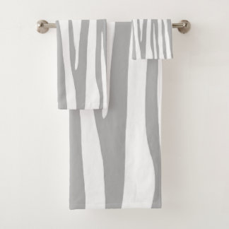 Witte en lichtgrijze zebrapatroon, modern design bad handdoek
