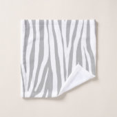 Witte en lichtgrijze zebrapatroon, modern design bad handdoek (Wasdoekje)