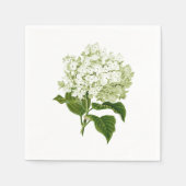 Witte en lichtgroene antieke hortensia bloem servet (Voorkant)