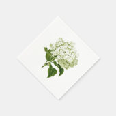 Witte en lichtgroene antieke hortensia bloem servet (Hoek)