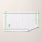 Witte en lichtgroene gestreepte aangepaste Initial Bad Handdoek (Handdoek)