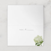 Witte en Lichtgroene Hydrangea Blank Place Card Plaatskaartje (Buitenkant ongevouwen)
