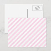 Witte en Lichtrose Strepen Briefkaart (Voorkant / Achterkant)