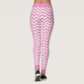 Witte en lichtroze Chevron Patroon Leggings (Achterkant)