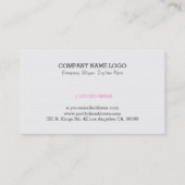 Witte en lichtroze  Floral Swirls Lace Visitekaartje (Achterkant)