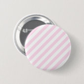 Witte en lichtroze strepen. ronde button 5,7 cm (Voorkant /achterkant)