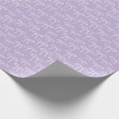 Witte en Lila Paarse Eenvoudige Bogen Patroon Cadeaupapier (Hoek)