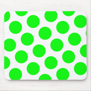 Witte en Limoen Polka Dots Muismat