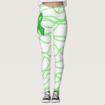 Witte en limoengroene kronkelige Lyme-broek