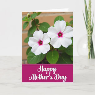 Witte en magenta bloemkaart kaart