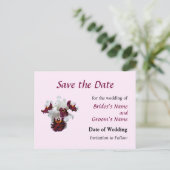 Witte en Magenta Orchidee Aankondigingskaart (Staand voorkant)