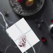 Witte en magenta orchidee bloemen monogram cadeaulabel