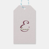 Witte en magenta orchidee bloemen monogram cadeaulabel (Achterkant)