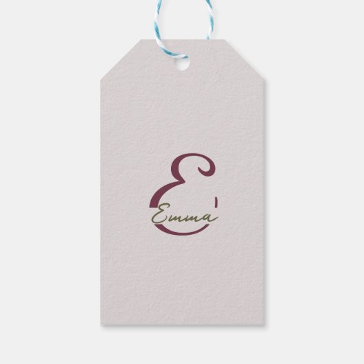 Witte en magenta orchidee bloemen monogram cadeaulabel (Achterkant)