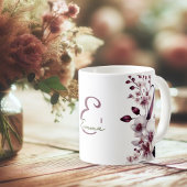Witte en magenta orchidee bloemen monogram koffiemok
