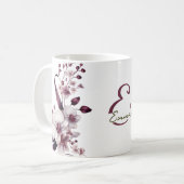 Witte en magenta orchidee bloemen monogram koffiemok (Voorkant links)