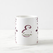 Witte en magenta orchidee bloemen monogram koffiemok (Center)