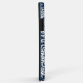 Witte en marineblauwe  bloemkant Case-Mate iPhone case (Achterkant/rechts)