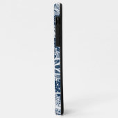 Witte en marineblauwe  bloemkant Case-Mate iPhone case (Achterkant/links)