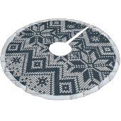 Witte en marineblauwe gebreide lelijke kersttrui kerstboom rok (Gekanteld)