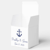 Witte en marineblauwe handboeien bedankdoosjes (Geopend)