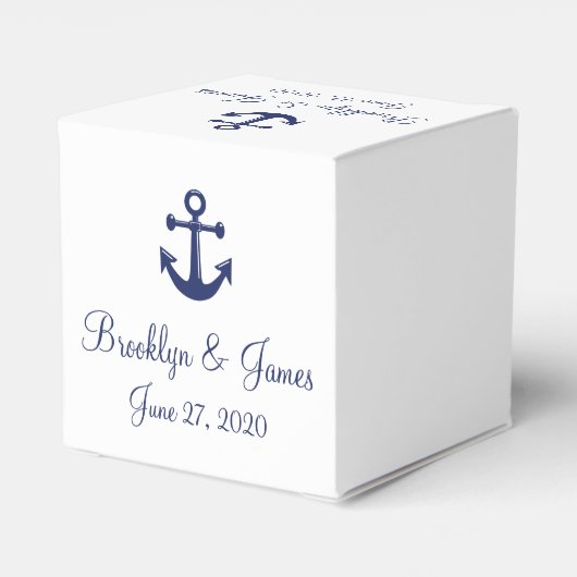 Witte en marineblauwe handboeien bedankdoosjes (Achterkant)