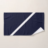 Witte en marinemonogram bruiloft Gift Bath Towel S Bad Handdoek (Handdoek)