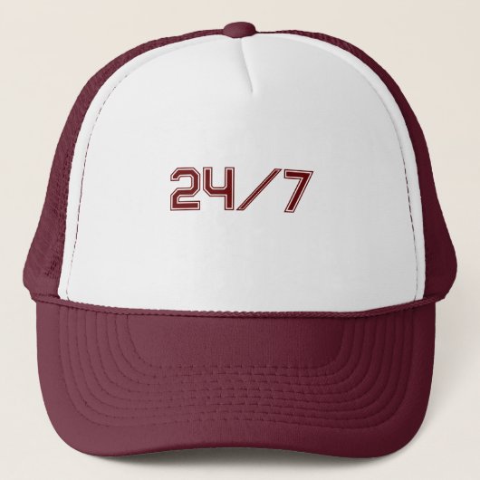 Witte en Maroon Hoeden Petjes Baseball Trucker Pet (Voorkant)