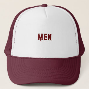 Witte en Maroon MANNEN Tekst met Knappe Cool Manne Trucker Pet