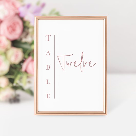 Witte en Mauve Trouwtafel Nummer Kaart