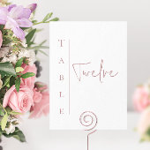 Witte en Mauve Trouwtafel Nummer Kaart