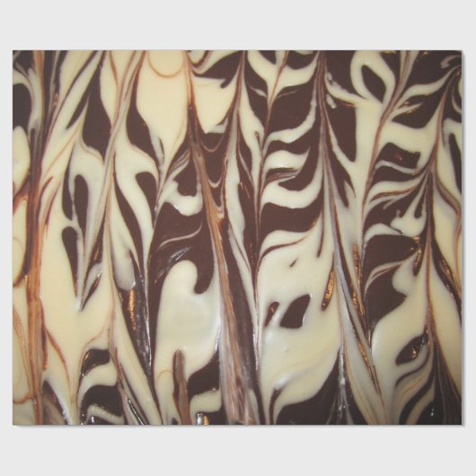 Witte en melkchocolade-kralen cadeaupapier (Vlak)