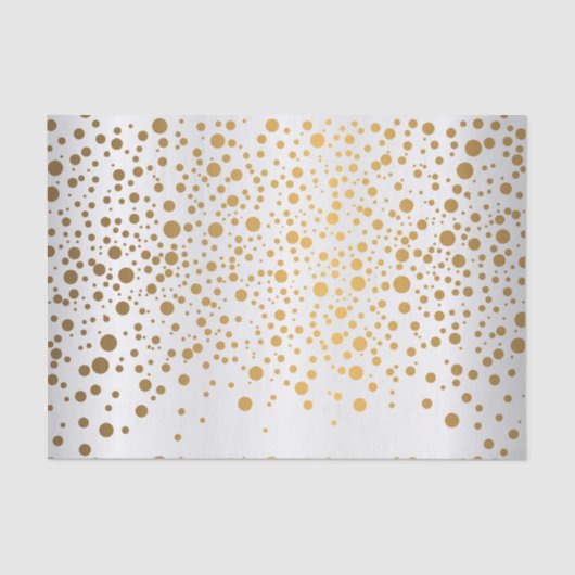 Witte en metallic gouden Confetti Tissuepapier (Voorkant)