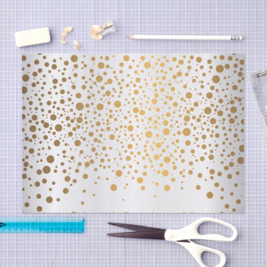 Witte en metallic gouden Confetti Tissuepapier (Craft)