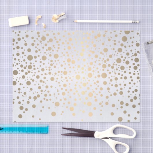 Witte en metallic gouden Confetti Tissuepapier (Craft)