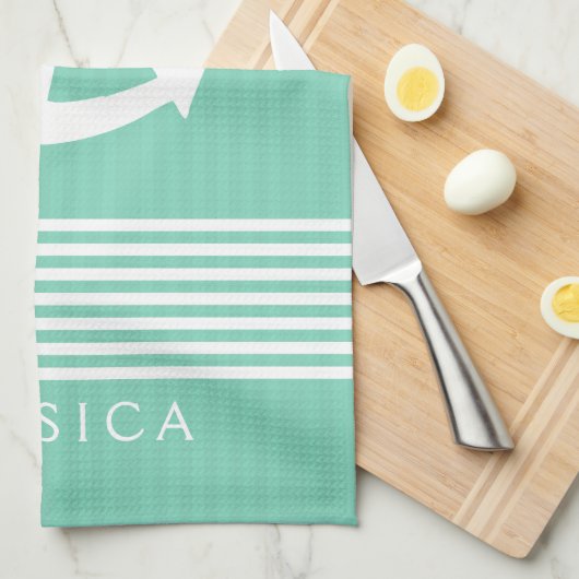 Witte en middelvlekvormige strepen en tandheelkund theedoek (Quarter Fold)