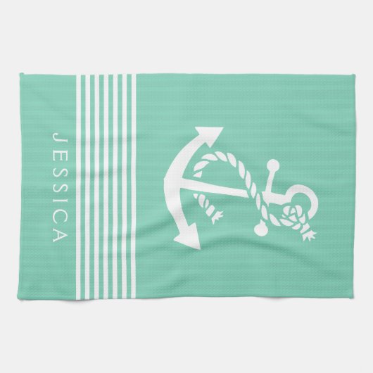 Witte en middelvlekvormige strepen en tandheelkund theedoek (Horizontaal)