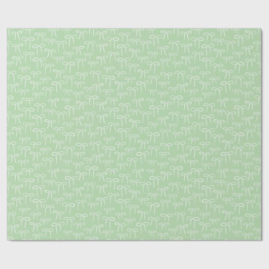 Witte en Mint Groene Eenvoudige Bogen Patroon Cadeaupapier (Vlak)