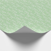 Witte en Mint Groene Eenvoudige Bogen Patroon Cadeaupapier (Hoek)