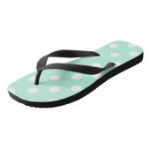 Witte en mintgroene stip flipflops teenslippers (Schuin)