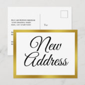 Witte en namaak gouden verhuis aankondiging (Voorkant / Achterkant)