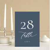 Witte en Navy Blue Calligraphy Modern Wedding Kaart
