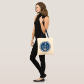 Witte en Navy Blue Nautical Boat Anchor Tote Bag (Voorkant (model))